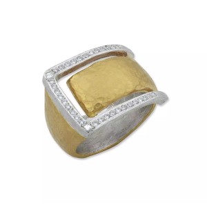 Lika Behar 24kt Yellow Gold Over Sterling Silver Diamond-accented "Deck" Ring