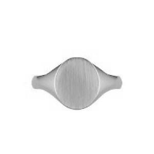 Church & Company Sterling Silver 12mm X10mm Oval-top Signet Ring