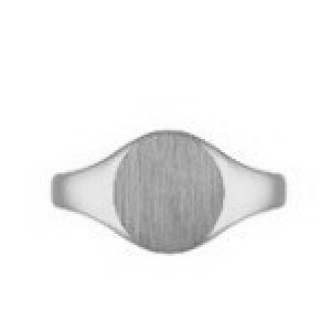 Church & Company Sterling Silver 9.5mm X 8.5mm Oval-top Signet Ring