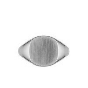 Church & Company Sterling Silver 12.5mm X 11mm Cushion--top Signet Ring