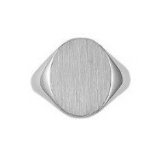 Church & Company Sterling Silver 18mm X 14mm Oval--top Signet Ring