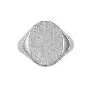 Church & Company Sterling Silver 18mm X 14mm Oval--top Signet Ring
