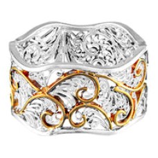 Michou Sterling Silver And 22kt Vermeil Swirl Design Ring