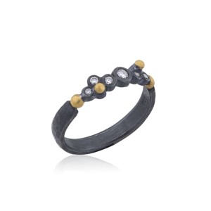 Lika Behar 24kt Yellow Gold And Oxizized Sterling Silver "Dylan" Ring
