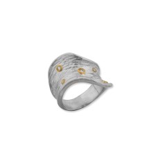 Lika Behar 24kt Yellow Gold And Sterling Silver "Bark' Ring