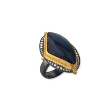 Lika Behar 24kt Yellow Gold And Oxidized Sterling Silver "Olya" Ring