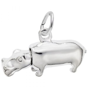 Silver Hippo Charm