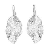 Sterling Silver Mosaic Leaf Dangle Earrings
