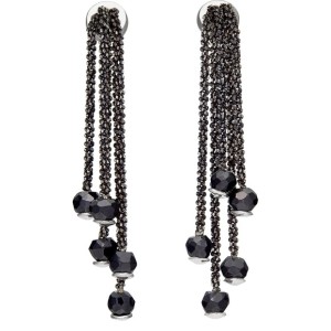 Peter Storm "Tessuto Colori"  Black Sterling Silver "Aurora" Tassel Earrings