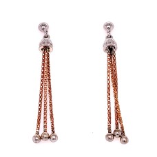 Peter Storm "Tessuto Colori" Sterling Silver And Rose Finish Earrings