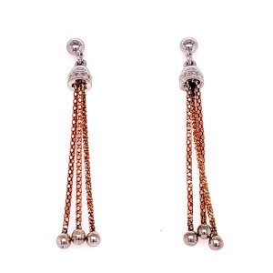 Peter Storm "Tessuto Colori" Sterling Silver And Rose Finish Earrings