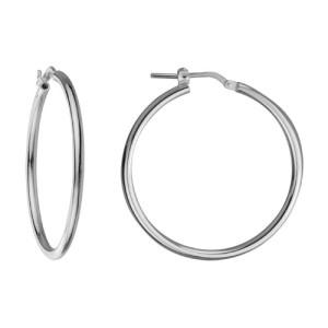 Sterling Silver Medium Hoop Earrings