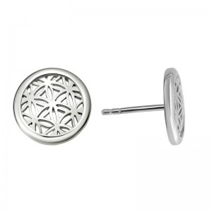Sterling Silver "Flower Of Life" Circle Earrings