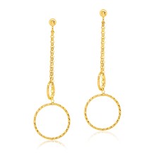 Peter Storm "Tessuto Colori" Yellow Gold Finish Sterling Silver Double Circle Dangle Earrings