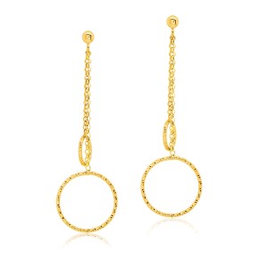 Peter Storm "Tessuto Colori" Yellow Gold Finish Sterling Silver Double Circle Dangle Earrings