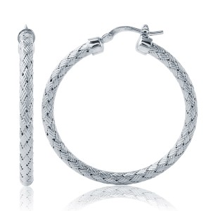 Charles Garnier Sterling Silver 35mm "Milan" Hoop Earrings