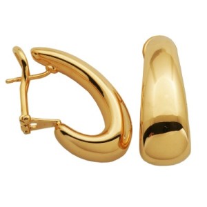 Charles Garnier 18kt Yellow Gold Over Sterling Silver J-hoop Earrings