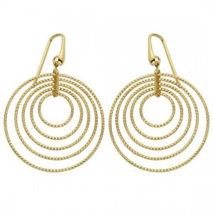 Charles Garnier 18kt Yellow Gold Sterling Silver Multi-circle Dangle Earrings