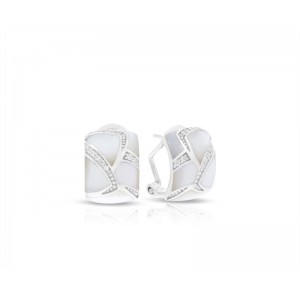 Belle Etoile Sterling Silver And White Mother-of-pearl "Sirena" Earrings