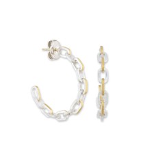 Lika Behar Sterling Silver And Fused 24kt Yellow Gold "Chill-Link" Hoop Earrings