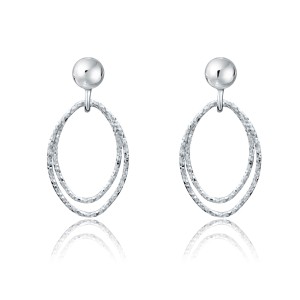 Peter Storm "Tessuto Colori" Sterling Silver Double Oval Dangle Earrings