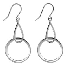 Sterling Silver Circle Dangle Earrings