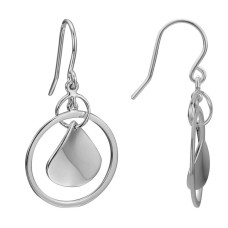 Sterling Silver Circle Dangle Earrings