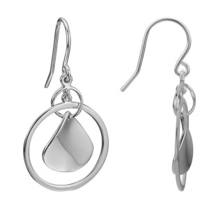 Sterling Silver Circle Dangle Earrings