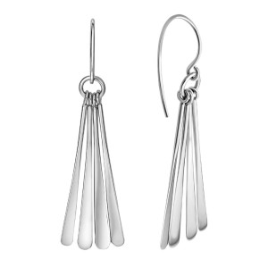 Sterling Silver Dangle Fan Earrings