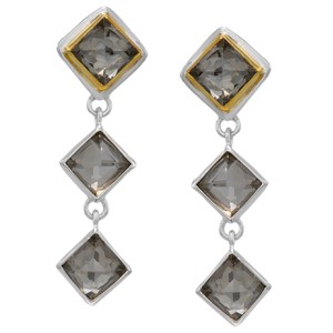 Michou Sterling Silver And 22kt Vermeil Quartz Dangle Earrings