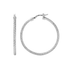 Charles Garnier Sterling Silver 35mm "Jody" Hoop Earrings