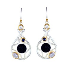 Michou Sterling Silver And 22kt Vermeil Quartz And Topaz Dangle Earrings
