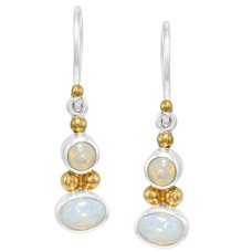 Michou Sterling Silver And 22kt Vermeil Opal Dangle Earrings