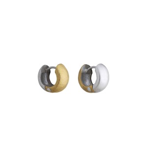 Lika Behar 24kt Gold And Sterling Silver "Chunky Huggies" Hoop Earrings