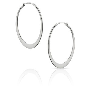 J&S Freeman Sterling Silver Medium Flat Hoop Earrings