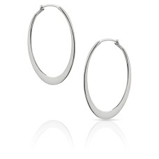 J&S Freeman Sterling Silver Large Flat Hoop Earrings