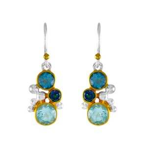 Michou Sterling Silver And 22kt Yellow Gold Vermeil 'Cascade Tahoe Blue' Earrings