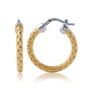 Charles Garnier 18kt Yellow Gold Over Sterling Silver 25mm "Milan" Hoop Earrings