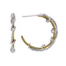 Michou Sterling Silver And 22kt Vermeil 1" Twist Hoop Earrings