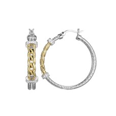 Charles Garnier Two-tone Sterling Silver 35mm Hoop Earrings