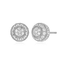 Charles Garnier Sterling Silver And CZ 8mm Domed Stud Earrings Charles Garnier Sterling Silver And CZ 8mm Domed Stud Earrings