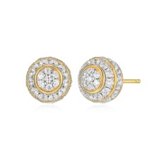 Charles Garnier 14kt Yellow Gold-plated Sterling Silver And CZ 8mm Domed Stud Earrings Charles Garnier 14kt Yellow Gold-plated Sterling Silver And CZ 8mm Domed Stud Earrings
