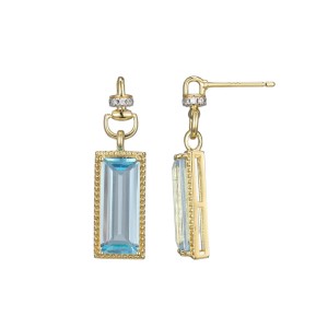 Charles Garnier Charles Garnier Yellow Gold Finish Sterling Silver Rectangular Blue Topaz And Cubic Zirconia Accent Drop Earrings Charles Garnier Charles Garnier Yellow Gold Finish Sterling Silver Rectangular Blue Topaz And Cubic Zirconia Accent Drop Earrings