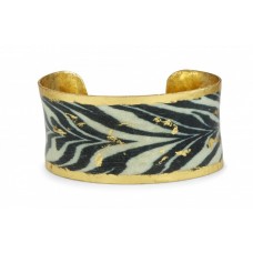 Evocateur "Zebra" 22kt Gold Leaf 2" Corset Cuff Bracelet.