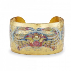 Evocateur "Color Crab" 22kt Gold Leaf 1-1/2" Cuff Bracelet