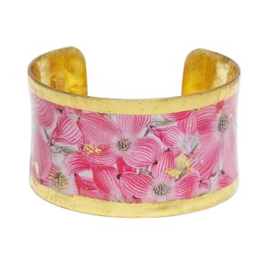Evocateur 22kt Gold Leaf "Dogwood" 1-1/2" Corset Cuff Bracelet