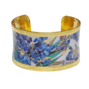 Evocateur "Iris Garden"  22kt Gold Leaf 1-1/2" Corset Cuff Bracelet
