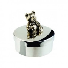 Pewter Baby Teddy Bear Keepsake Box