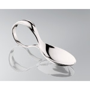 The Prince Co. Sterling Silver Curved Handle Baby Spoon