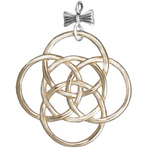 Sterling Silver Two-tone "Five Gold Rings"  Holiday Ornament